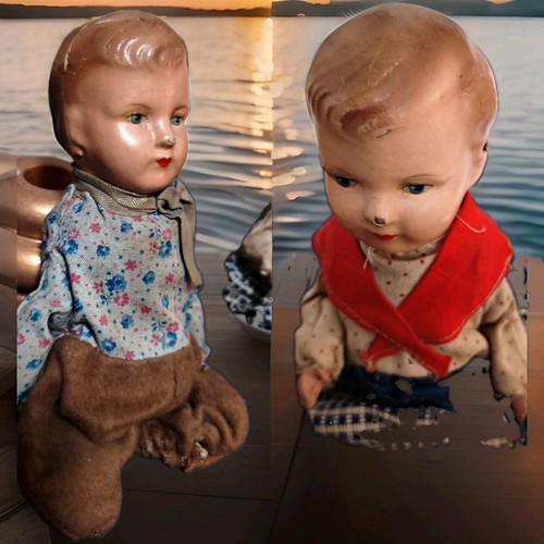 Vintage stoff puppen sitzend - vintage,