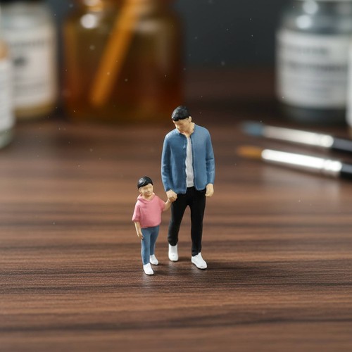 Mann kind figur handbemalt - kind,