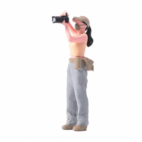 Stehende fotografin figur mit - stehende, fotografin-figur
